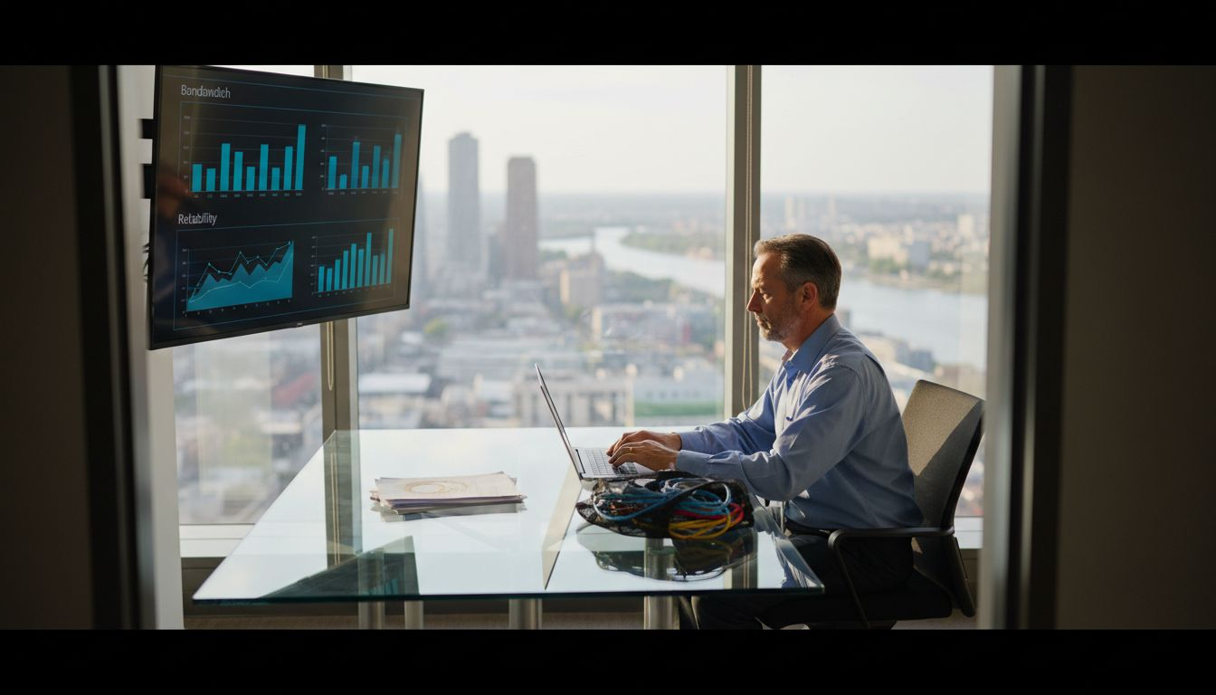 IT manager monitors network in city office