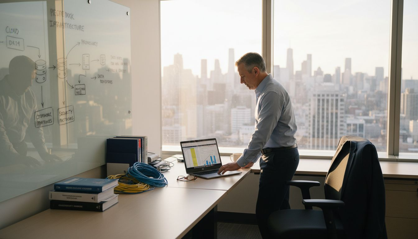 IT leader in office managing cloud sd-wan