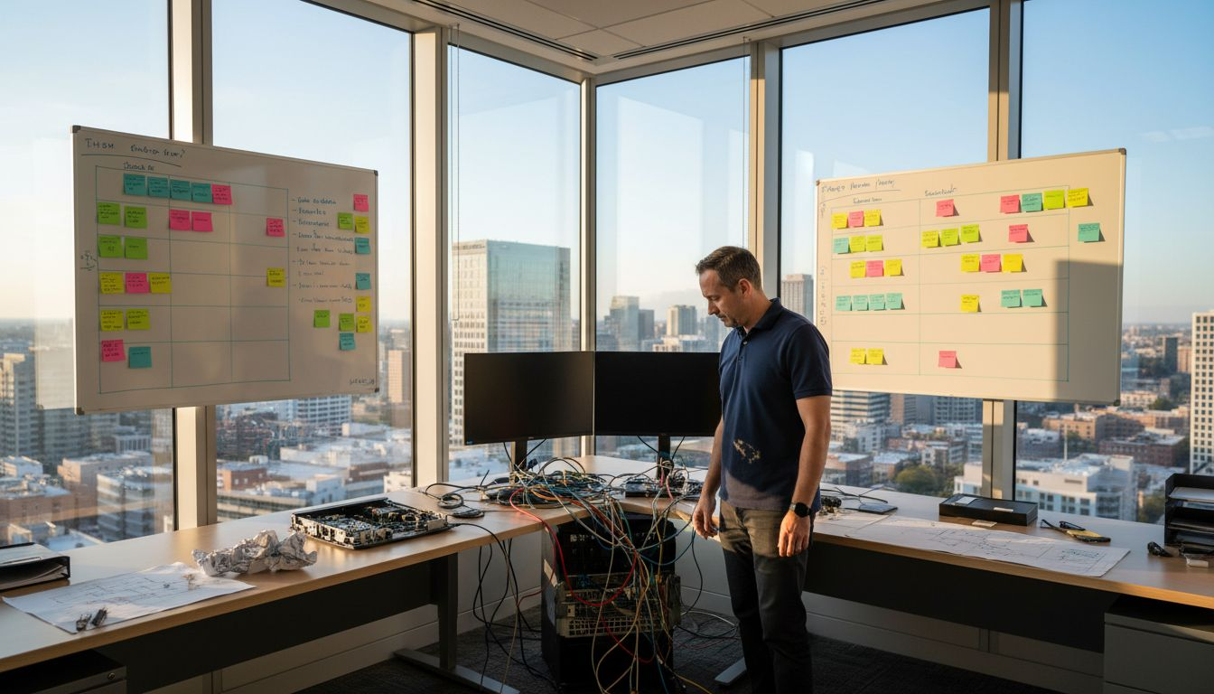 IT leader reviews office connectivity setup