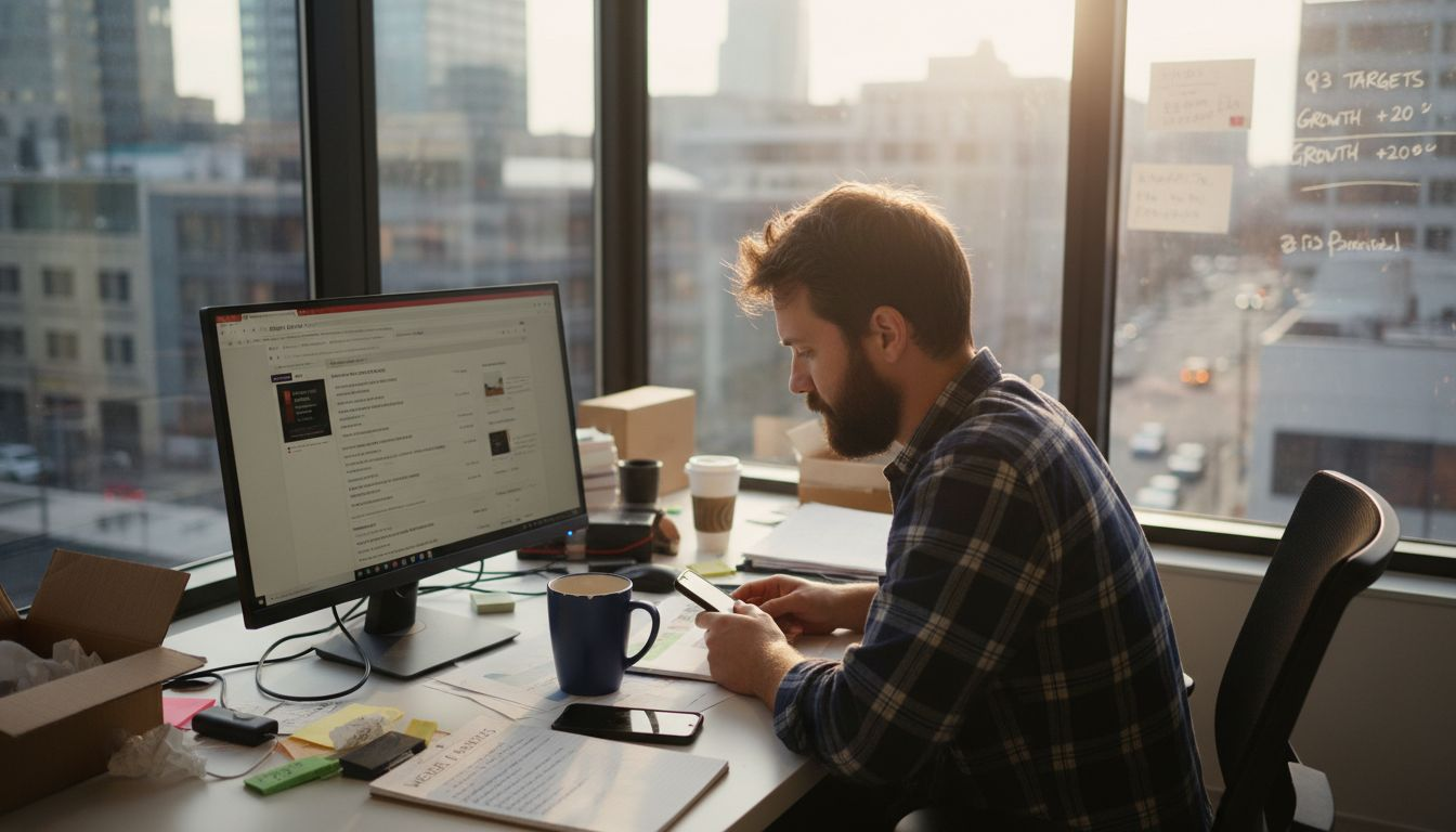 E-commerce business owner working with reliable internet