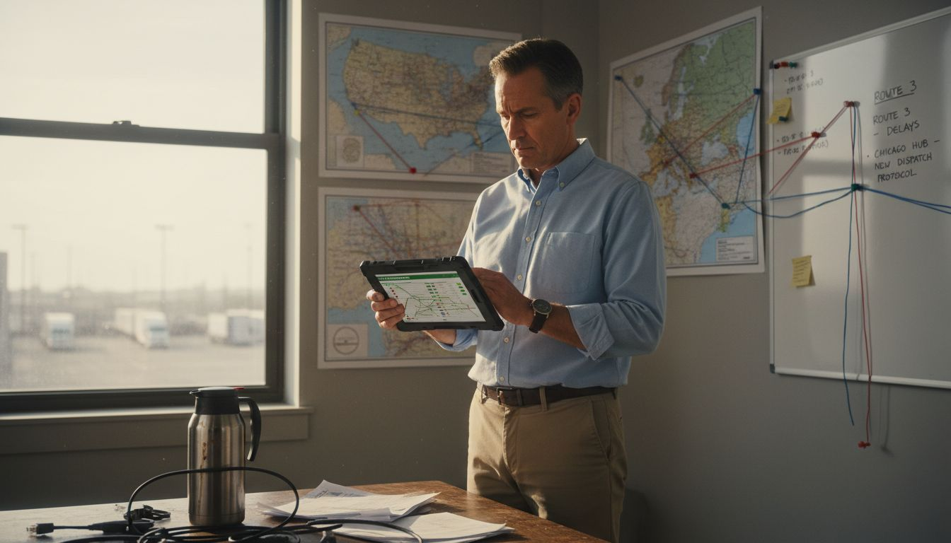 Fleet manager checks wireless network dashboard