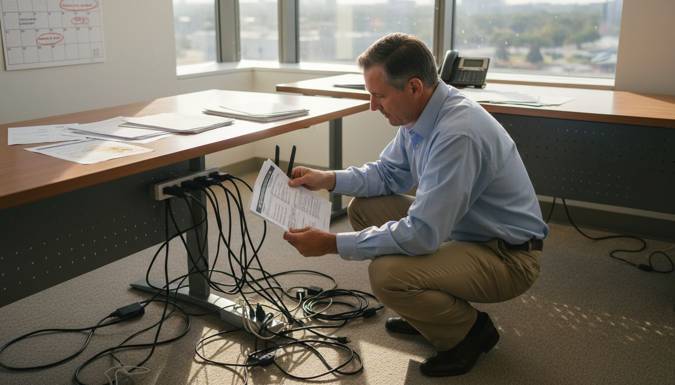 IT manager setting up secure wireless router