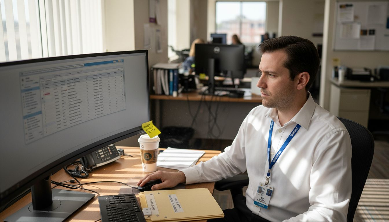 IT administrator securing hospital computer systems
